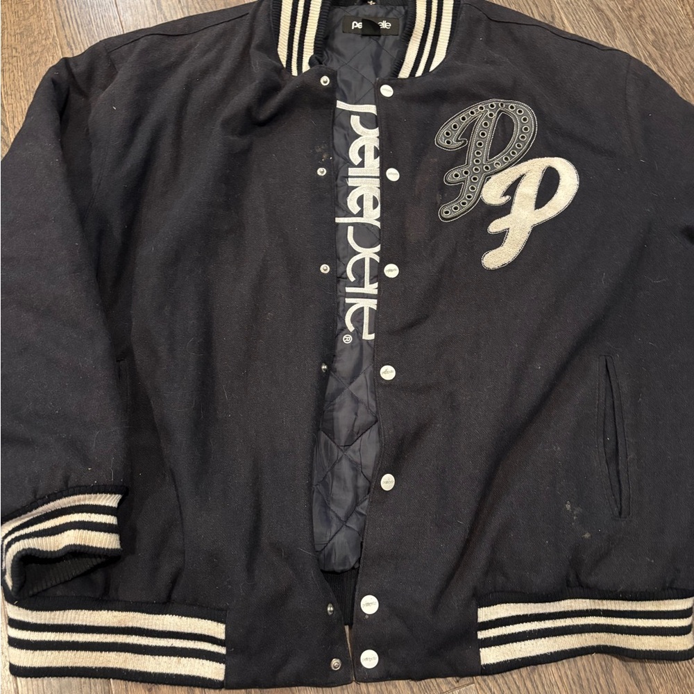Pelle Pelle Black and White Varsity Jacket